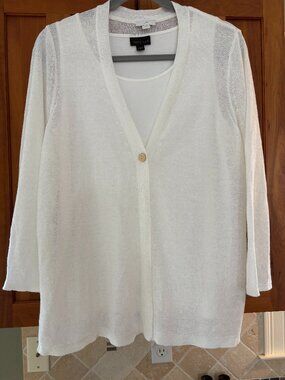 J.Jill White Cardigan & Wearever Tank Top
